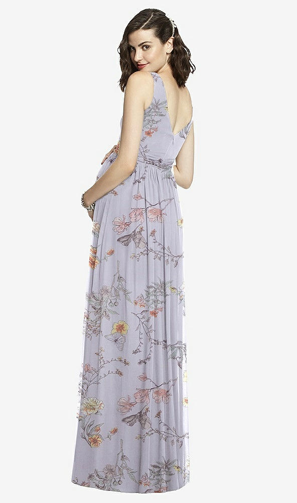 【STYLE: M424】Sleeveless Notch Maternity Dress【COLOR: Butterfly Botanica Silver Dove】