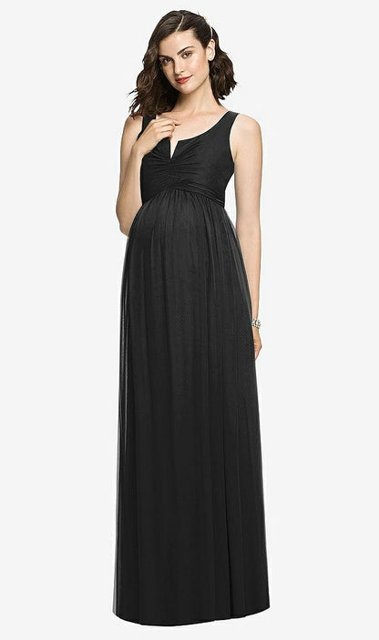 【STYLE: M424】Sleeveless Notch Maternity Dress【COLOR: Black】