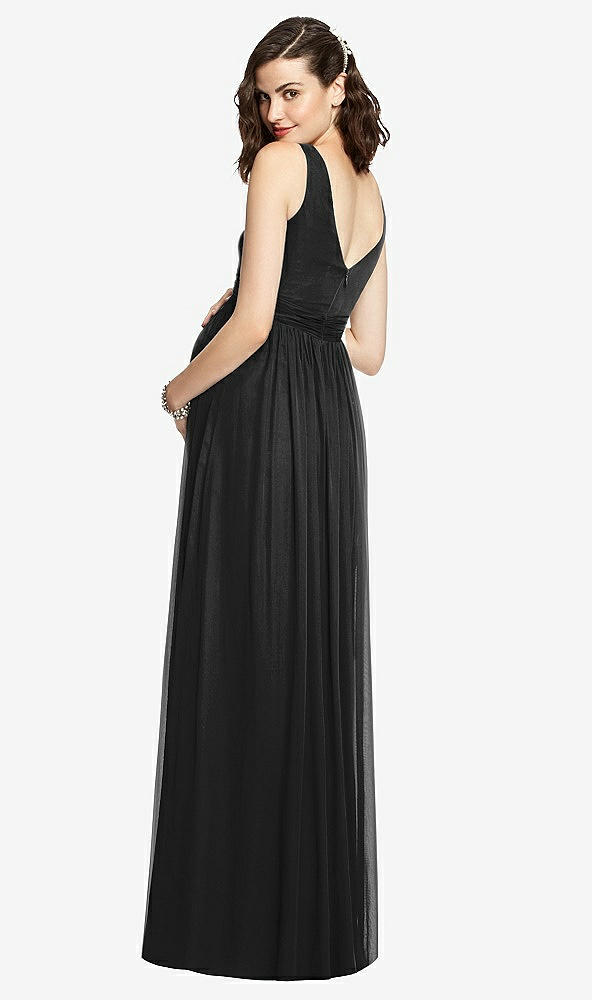 【STYLE: M424】Sleeveless Notch Maternity Dress【COLOR: Black】
