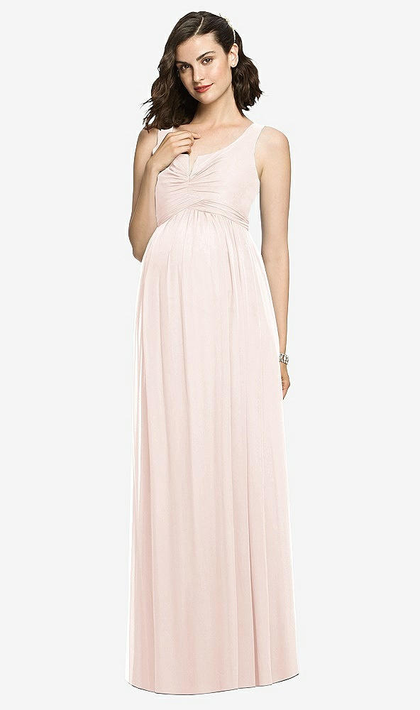 【NEW】【STYLE: M424】ノースリーブ ノッチ マタニティ ドレス【COLOR: Blush】【SIZE: 00-30W】