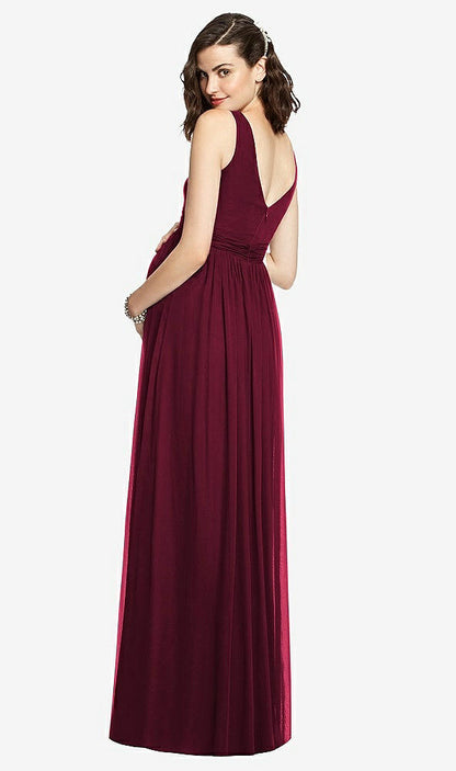 【STYLE: M424】Sleeveless Notch Maternity Dress【COLOR: Cabernet】