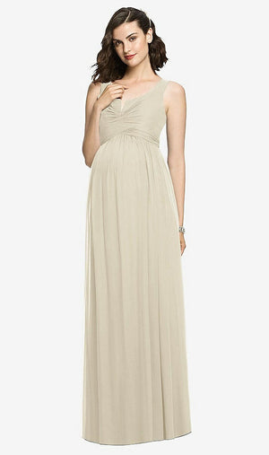 【STYLE: M424】Sleeveless Notch Maternity Dress【COLOR: Champagne】