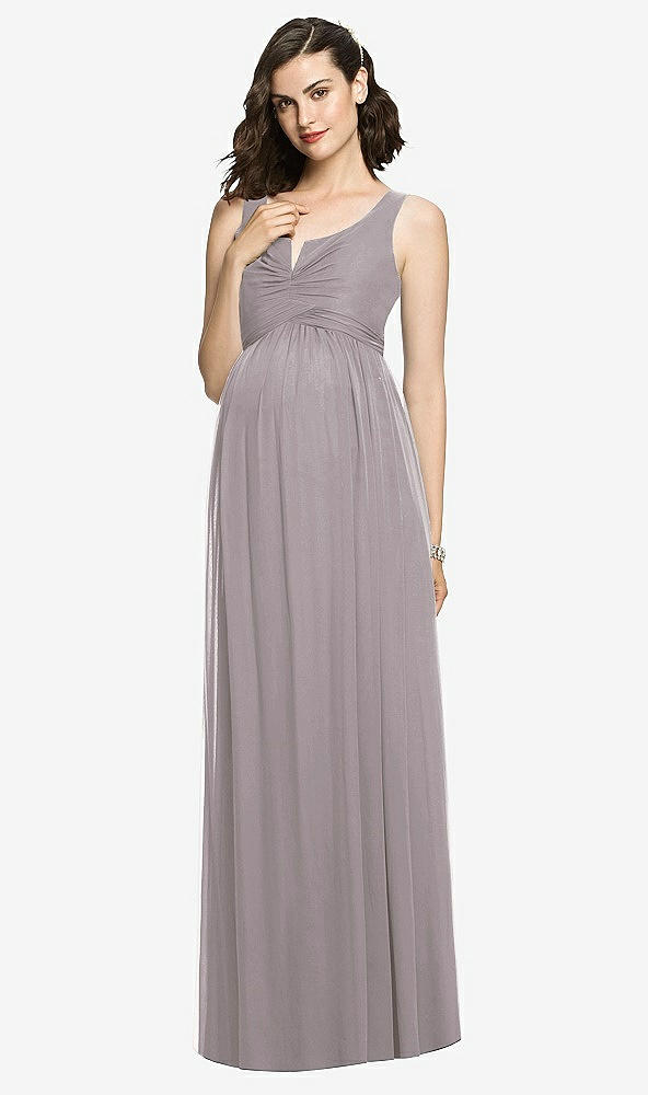 【STYLE: M424】Sleeveless Notch Maternity Dress【COLOR: Cashmere Gray】