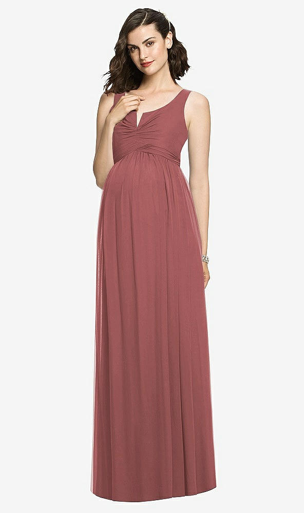 【STYLE: M424】Sleeveless Notch Maternity Dress【COLOR: English Rose】