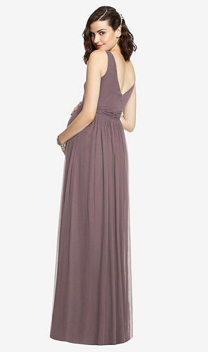 【STYLE: M424】Sleeveless Notch Maternity Dress【COLOR: French Truffle】