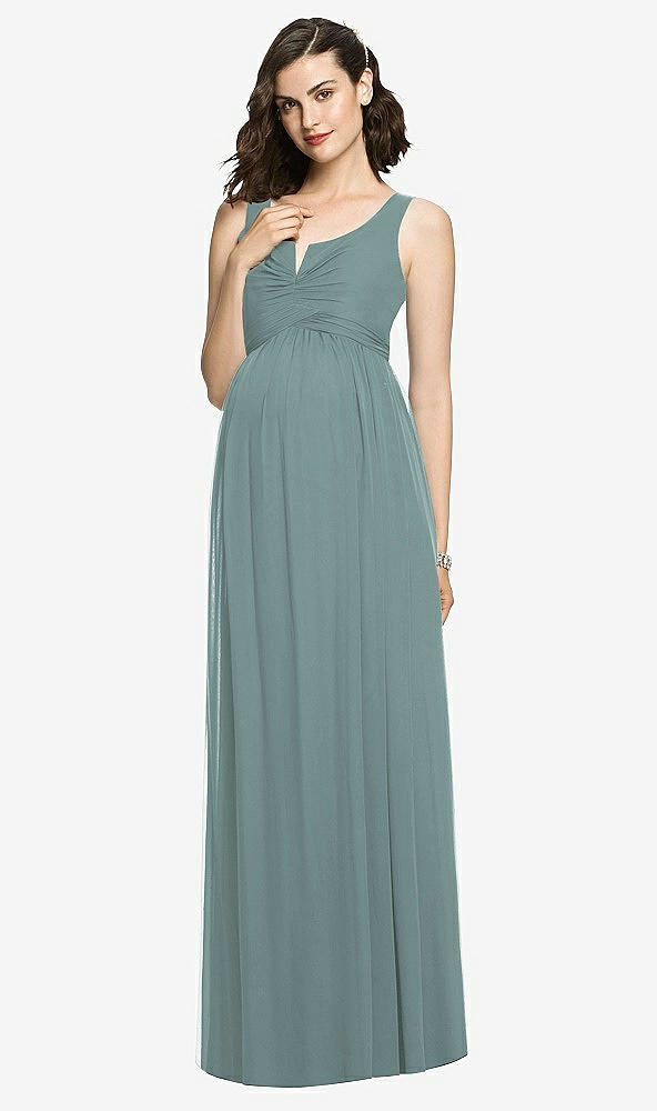 【STYLE: M424】Sleeveless Notch Maternity Dress【COLOR: Icelandic】