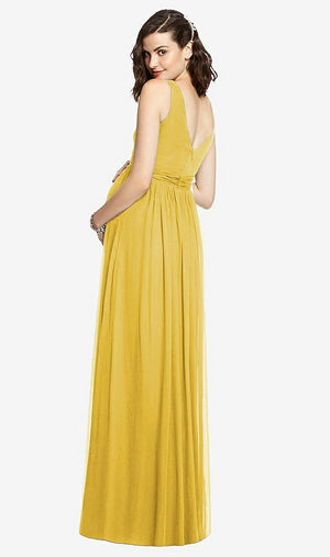 【STYLE: M424】Sleeveless Notch Maternity Dress【COLOR: Marigold】