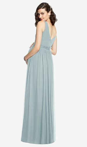 【STYLE: M424】Sleeveless Notch Maternity Dress【COLOR: Morning Sky】
