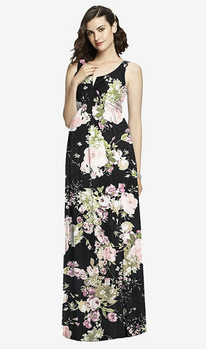 【STYLE: M424】Sleeveless Notch Maternity Dress【COLOR: Noir Garden】