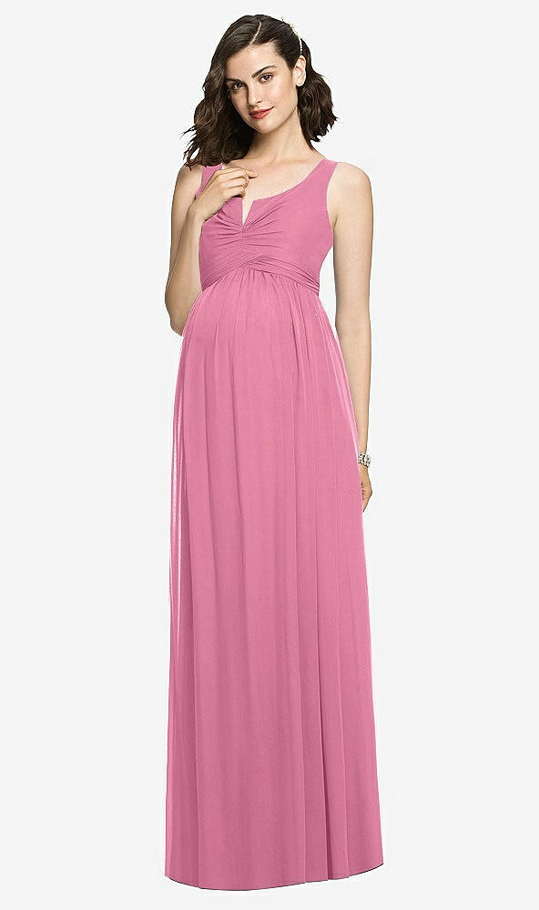 【STYLE: M424】Sleeveless Notch Maternity Dress【COLOR: Orchid Pink】