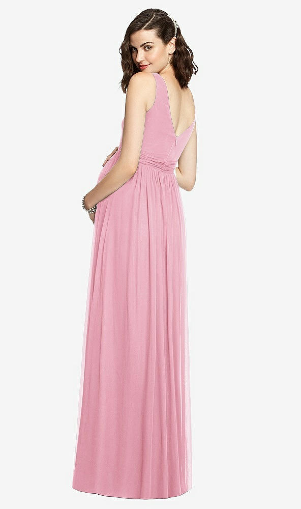 【STYLE: M424】Sleeveless Notch Maternity Dress【COLOR: Peony Pink】
