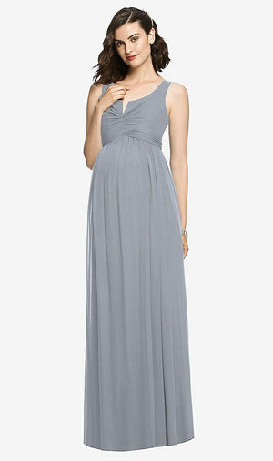 【STYLE: M424】Sleeveless Notch Maternity Dress【COLOR: Platinum】