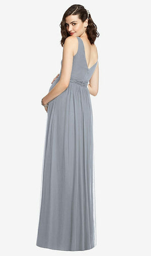 【STYLE: M424】Sleeveless Notch Maternity Dress【COLOR: Platinum】