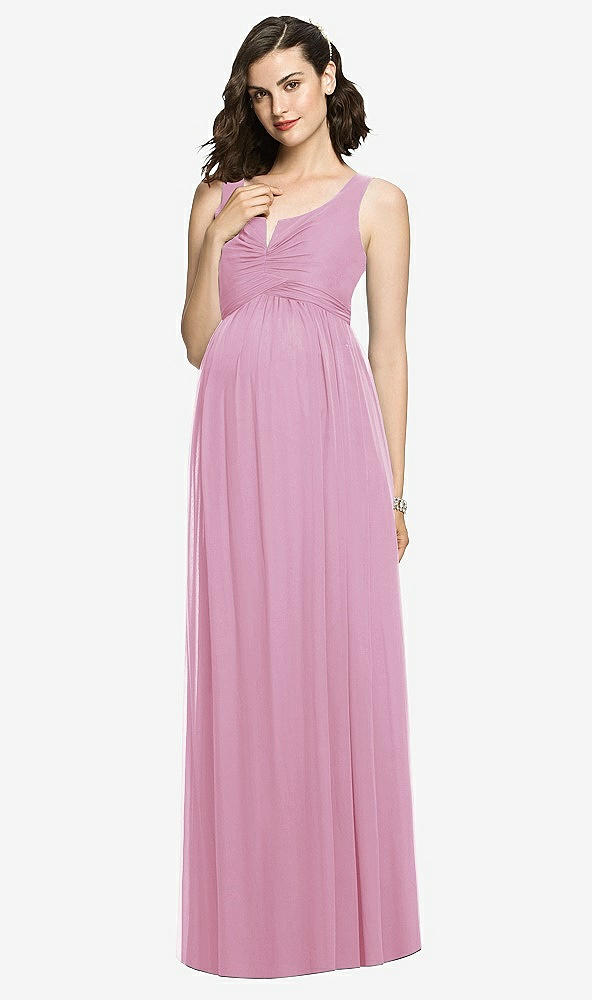 【STYLE: M424】Sleeveless Notch Maternity Dress【COLOR: Powder Pink】