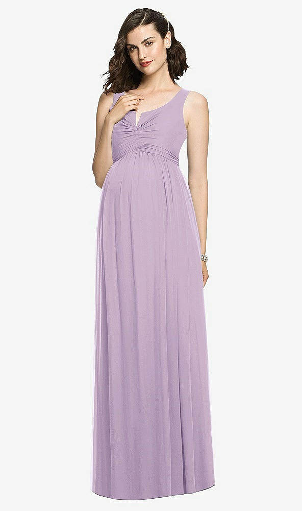 【STYLE: M424】Sleeveless Notch Maternity Dress【COLOR: Pale Purple】