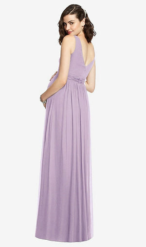 【STYLE: M424】Sleeveless Notch Maternity Dress【COLOR: Pale Purple】