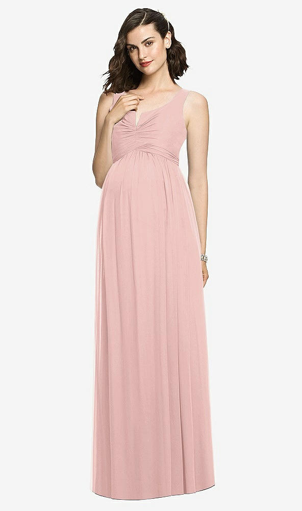 【NEW】【STYLE: M424】ノースリーブ ノッチ マタニティ ドレス【COLOR: Rose - PANTONE Rose Quartz】【SIZE: 00-30W】
