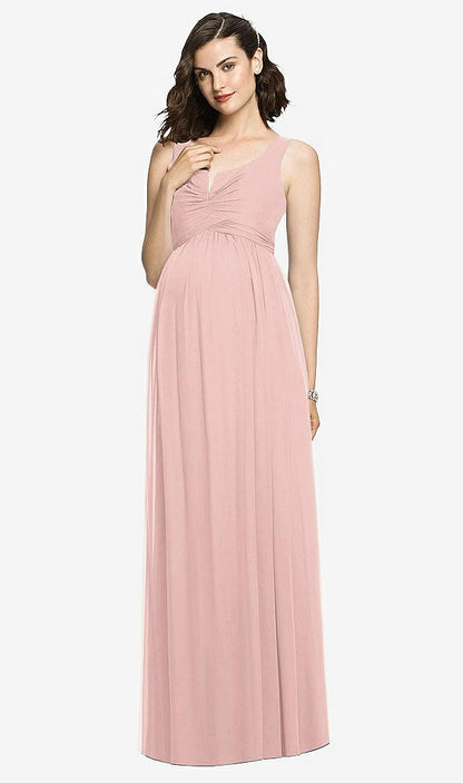 【STYLE: M424】Sleeveless Notch Maternity Dress【COLOR: Rose - PANTONE Rose Quartz】