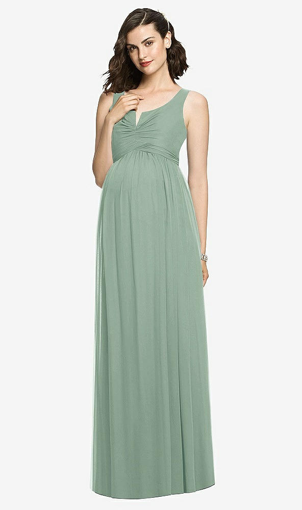 【STYLE: M424】Sleeveless Notch Maternity Dress【COLOR: Seagrass】