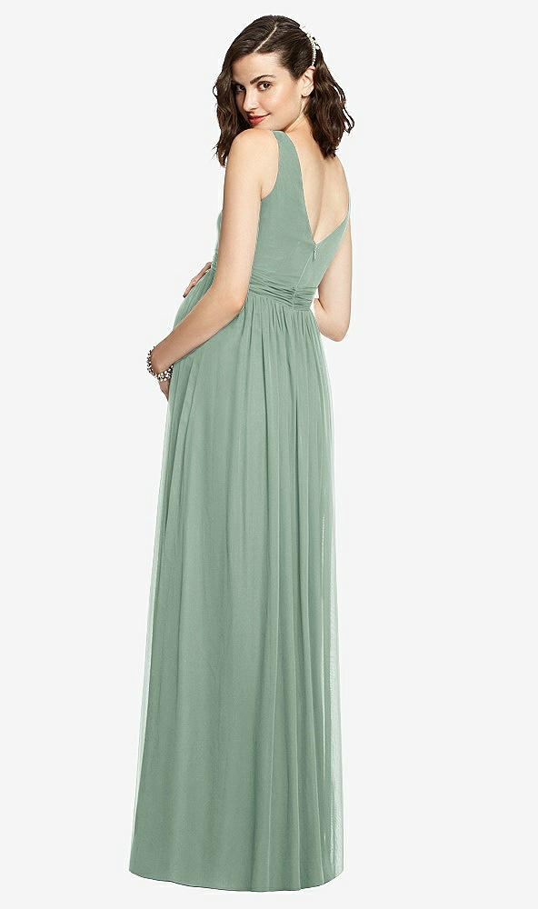 【STYLE: M424】Sleeveless Notch Maternity Dress【COLOR: Seagrass】