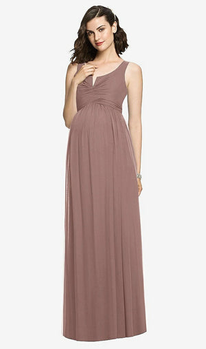 【STYLE: M424】Sleeveless Notch Maternity Dress【COLOR: Sienna】