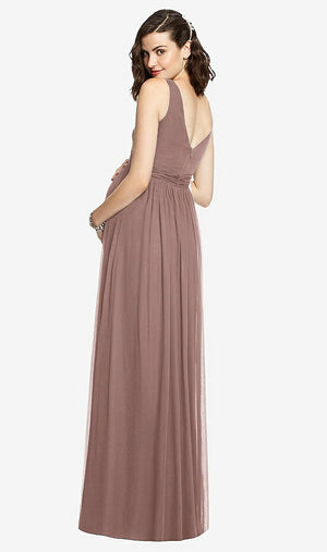 【STYLE: M424】Sleeveless Notch Maternity Dress【COLOR: Sienna】