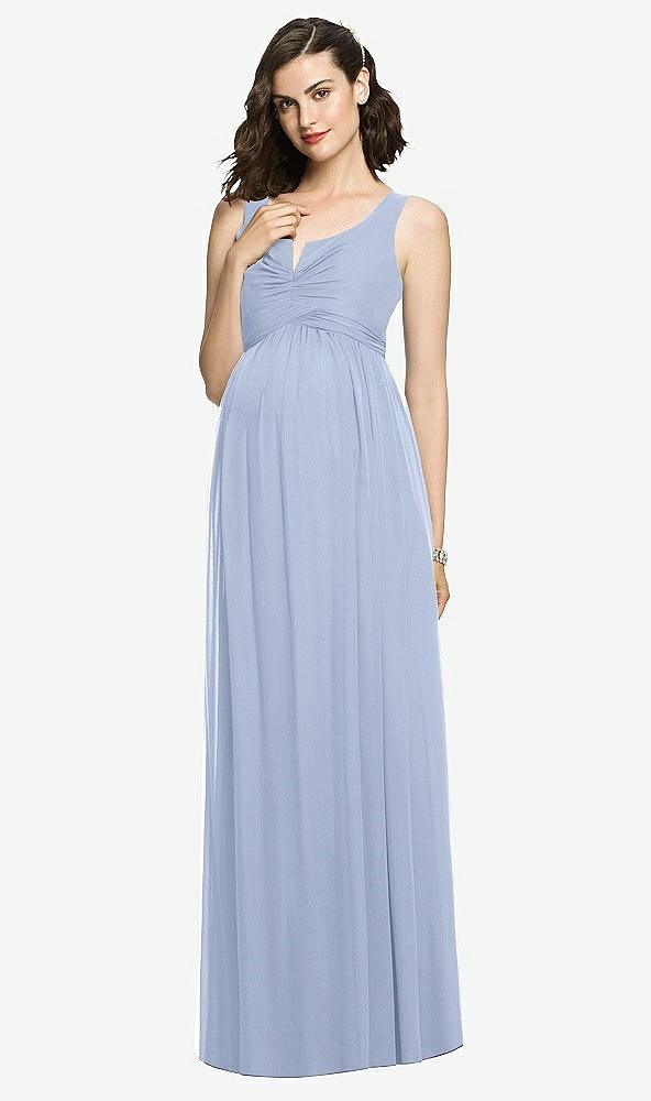 【NEW】【STYLE: M424】ノースリーブ ノッチ マタニティ ドレス【COLOR: Sky Blue】【SIZE: 00-30W】