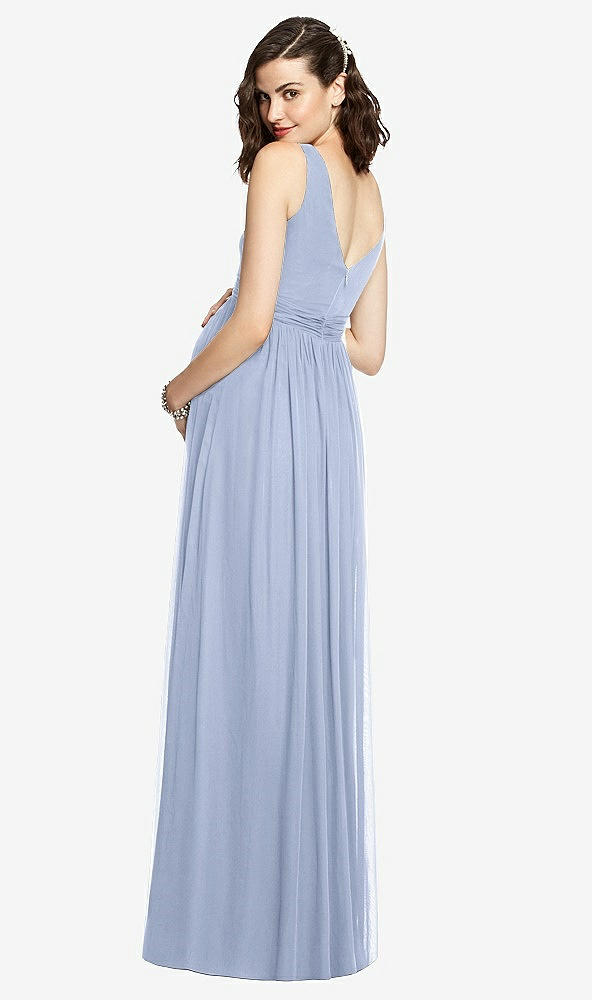 【NEW】【STYLE: M424】ノースリーブ ノッチ マタニティ ドレス【COLOR: Sky Blue】【SIZE: 00-30W】