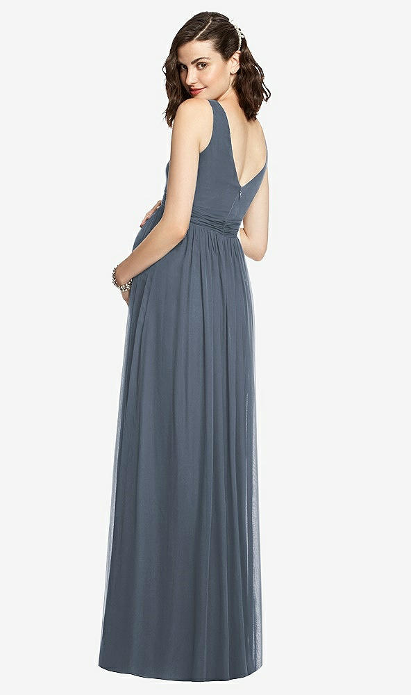 【STYLE: M424】Sleeveless Notch Maternity Dress【COLOR: Silverstone】