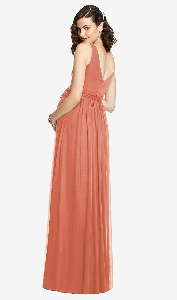 【STYLE: M424】Sleeveless Notch Maternity Dress【COLOR: Terracotta Copper】