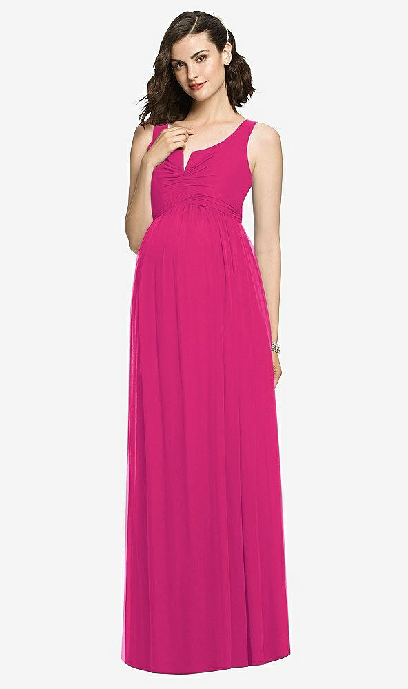 【STYLE: M424】Sleeveless Notch Maternity Dress【COLOR: Think Pink】