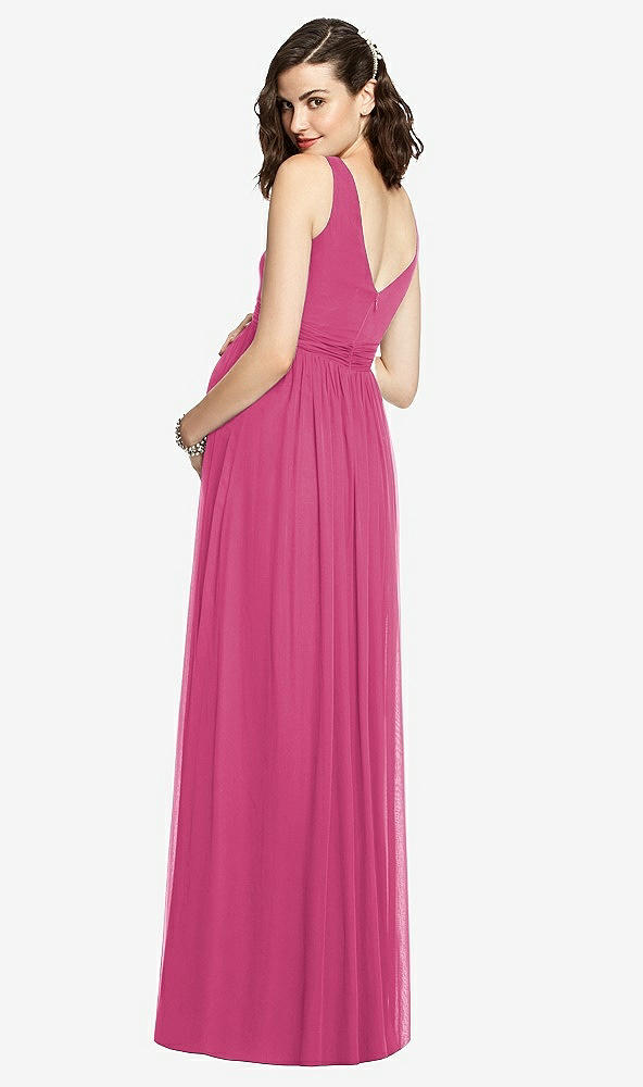 【STYLE: M424】Sleeveless Notch Maternity Dress【COLOR: Tea Rose】