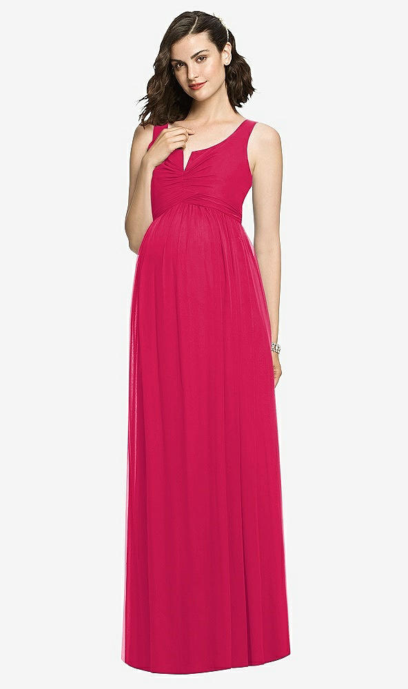 【STYLE: M424】Sleeveless Notch Maternity Dress【COLOR: Vivid Pink】