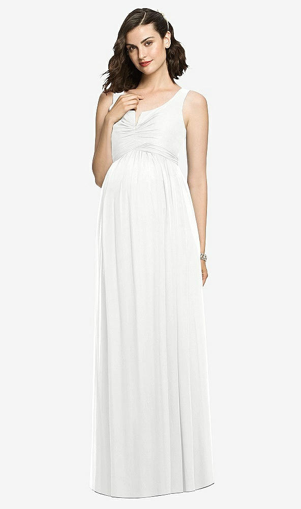 【STYLE: M424】Sleeveless Notch Maternity Dress【COLOR: White】