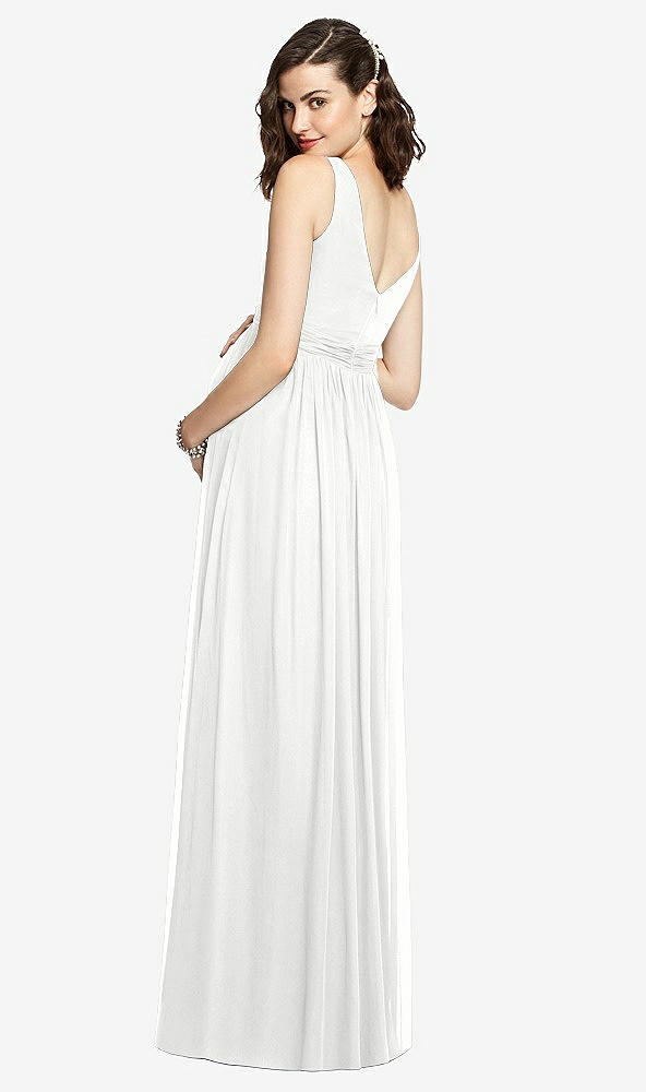 【STYLE: M424】Sleeveless Notch Maternity Dress【COLOR: White】