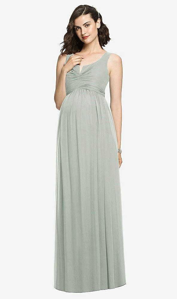 【NEW】【STYLE: M424】ノースリーブ ノッチ マタニティ ドレス【COLOR: Willow Green】【SIZE: 00-30W】