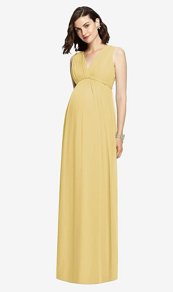 【STYLE: M429】 Sleeveless Shirred Skirt Maternity Dress【COLOR: Maize】