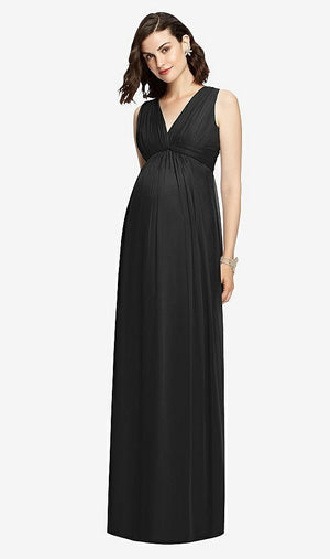 【STYLE: M429】 Sleeveless Shirred Skirt Maternity Dress【COLOR: Black】