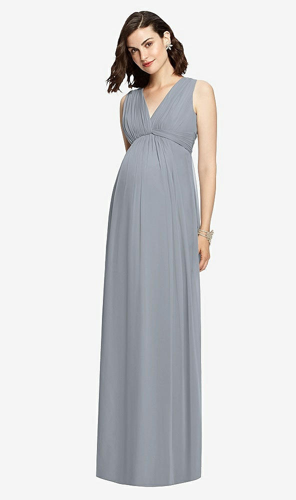 【STYLE: M429】 Sleeveless Shirred Skirt Maternity Dress【COLOR: Platinum】