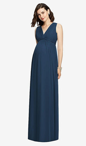 【STYLE: M429】 Sleeveless Shirred Skirt Maternity Dress【COLOR: Sofia Blue】