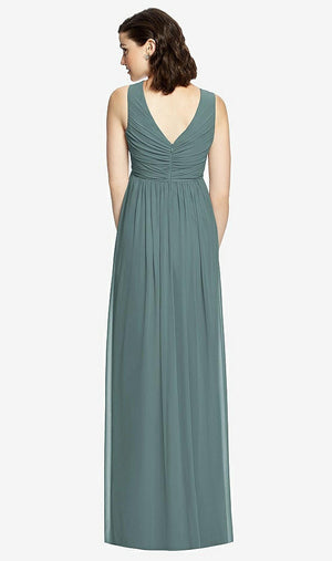 【STYLE: M429】 Sleeveless Shirred Skirt Maternity Dress【COLOR: Smoke Blue】