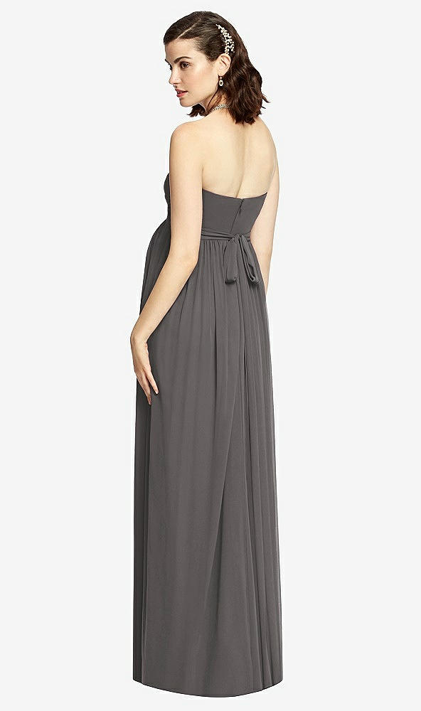 【STYLE: M426】Draped Bodice Strapless Maternity Dress【COLOR: Caviar Gray】