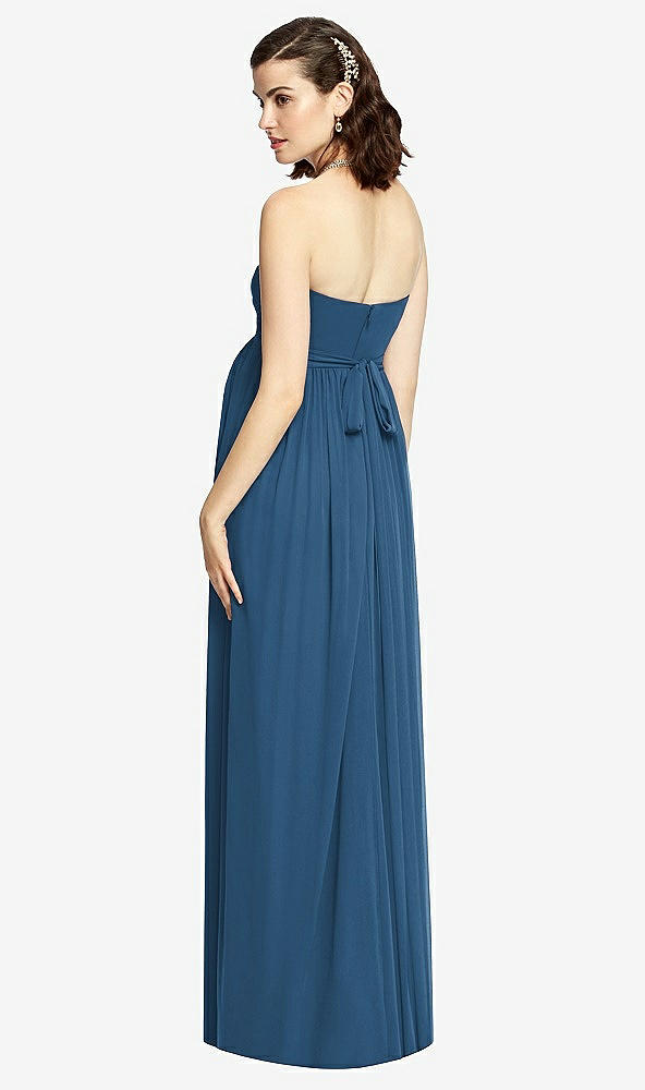 【STYLE: M426】Draped Bodice Strapless Maternity Dress【COLOR: Dusk Blue】