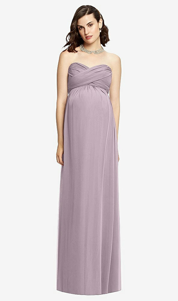 【STYLE: M426】Draped Bodice Strapless Maternity Dress【COLOR: Lilac Dusk】