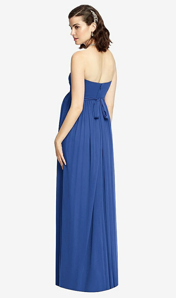 【STYLE: M426】Draped Bodice Strapless Maternity Dress【COLOR: Classic Blue】