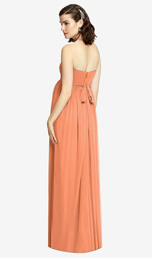 【STYLE: M426】Draped Bodice Strapless Maternity Dress【COLOR: Sweet Melon】