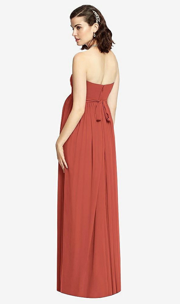 【STYLE: M426】Draped Bodice Strapless Maternity Dress【COLOR: Amber Sunset】