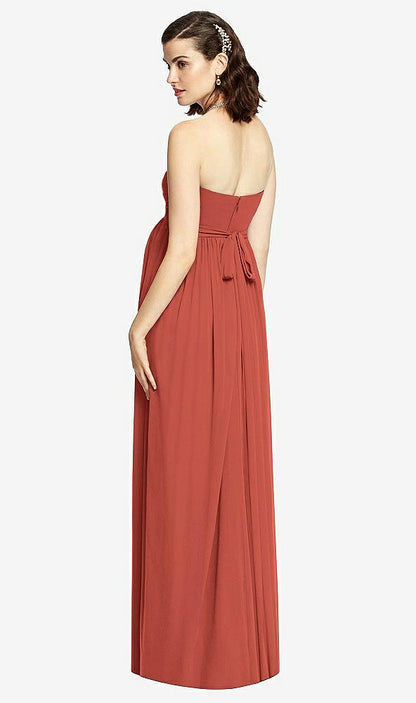 【STYLE: M426】Draped Bodice Strapless Maternity Dress【COLOR: Amber Sunset】