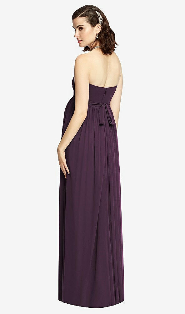 【STYLE: M426】Draped Bodice Strapless Maternity Dress【COLOR: Aubergine】