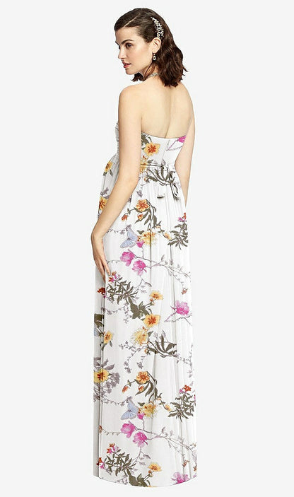 【NEW】【STYLE: M426】ドレープ ボディス ストラップレス マタニティ ドレス【COLOR: Butterfly Botanica Ivory】【SIZE: 00-30W】
